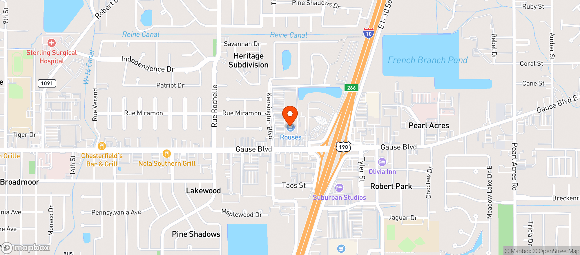Map showing Rouses Supermarket #22