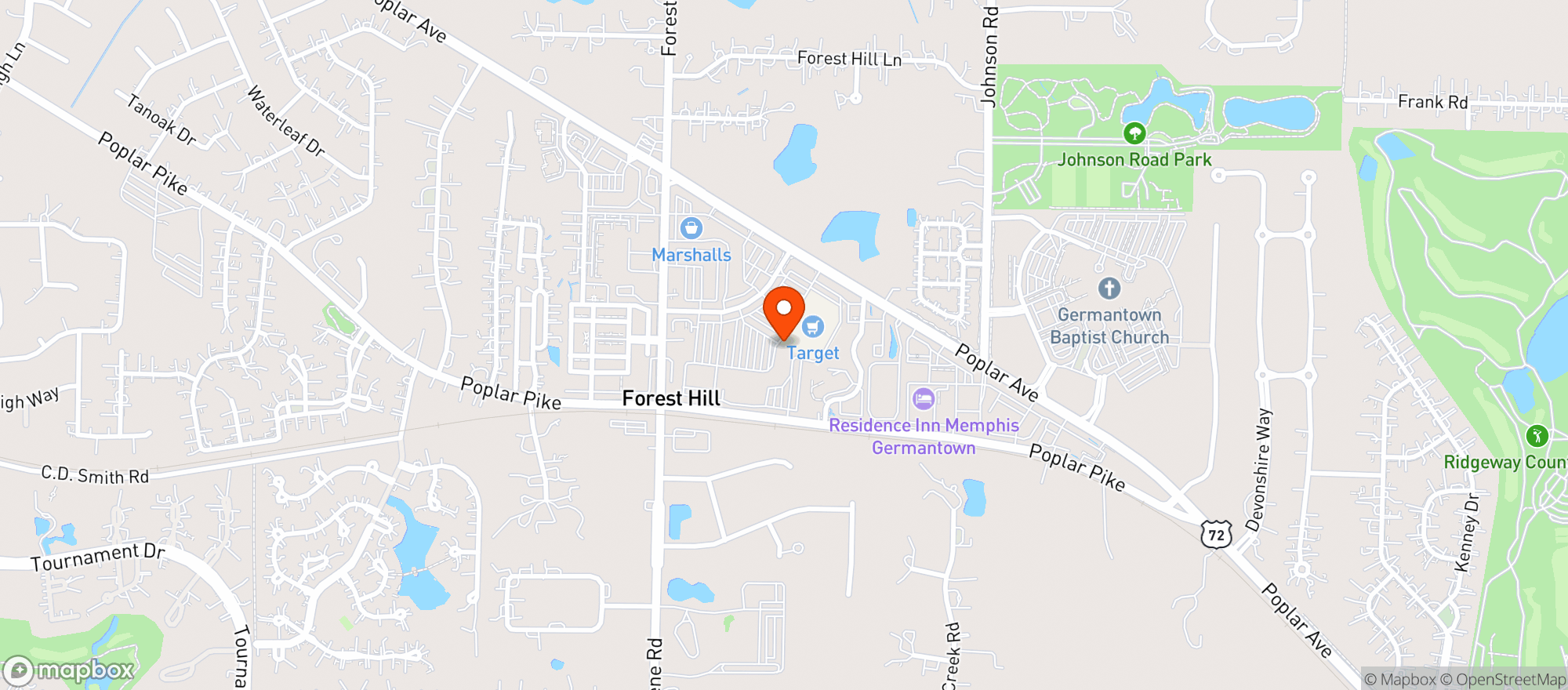 Map showing Corks Wine & Spirits (Memphis)