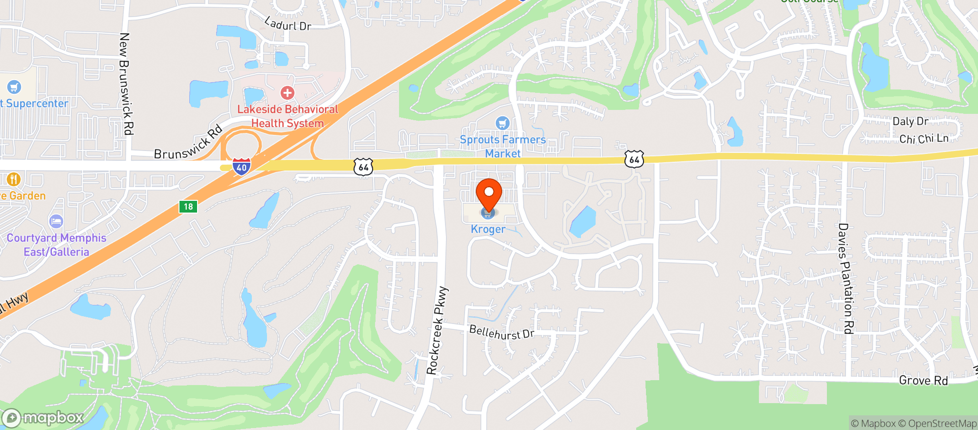 Map showing Kroger