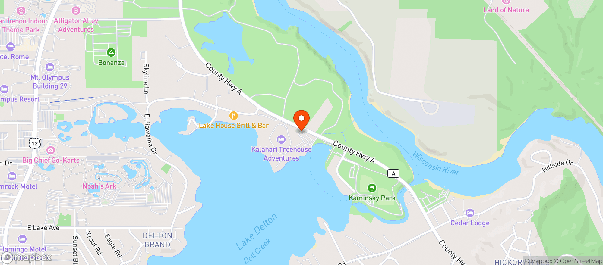 Map showing Daylenes Supper Club