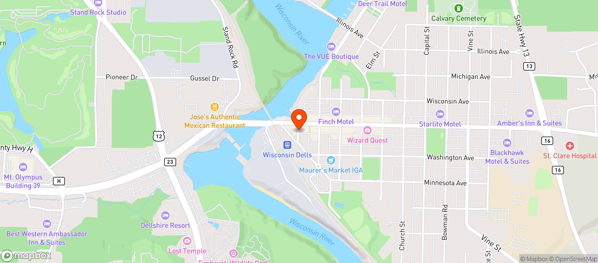 Map showing San Antonio Mexican Restaurant