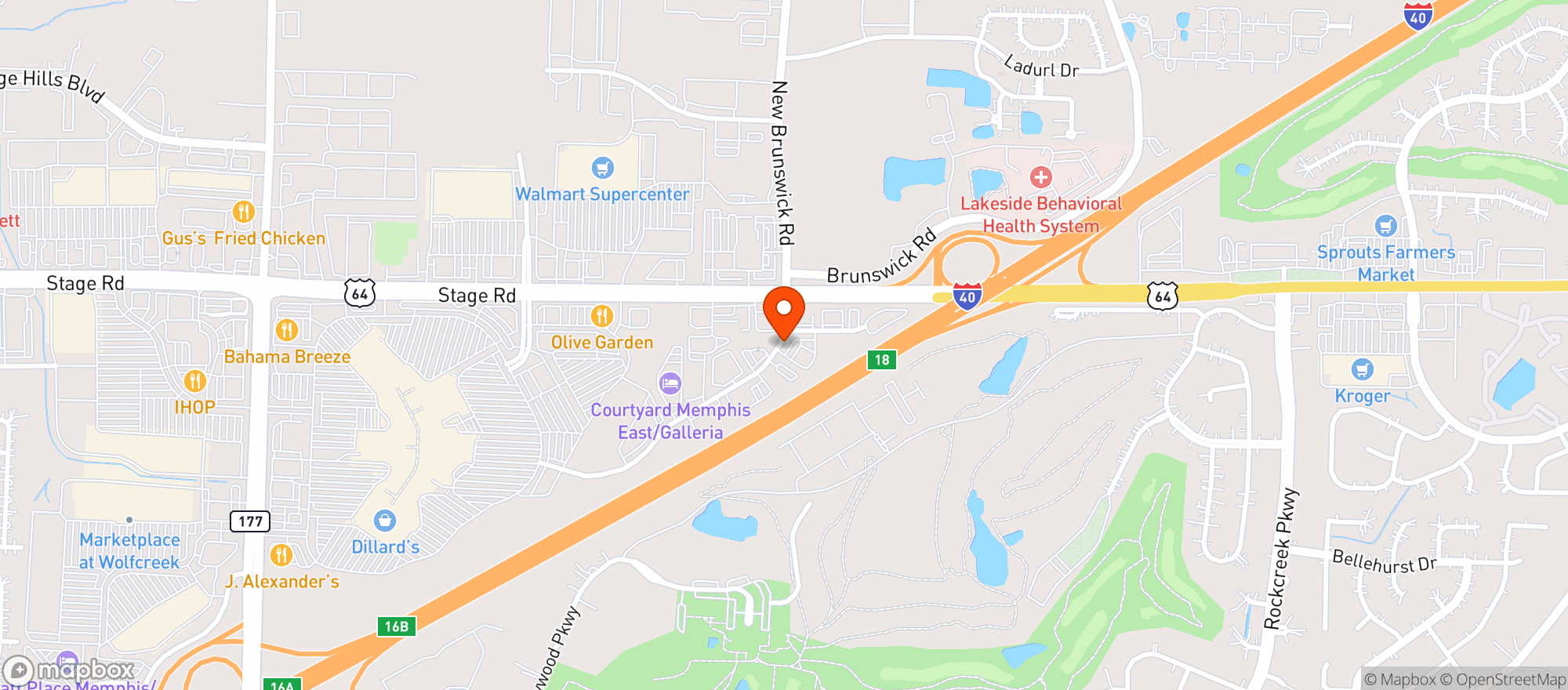 Map showing Texas Roadhouse