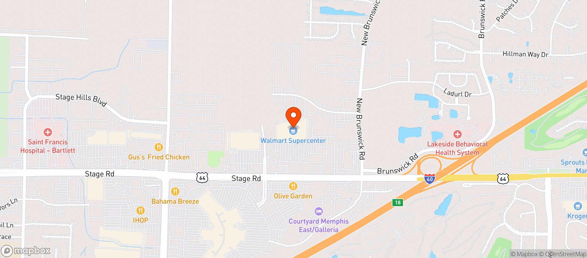 Map showing Walmart Supercenter