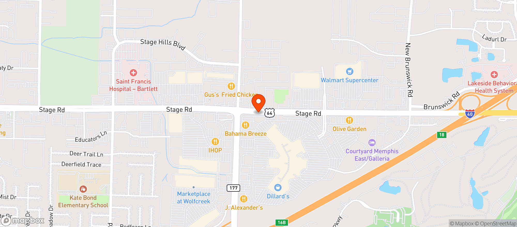 Map showing Red Lobster