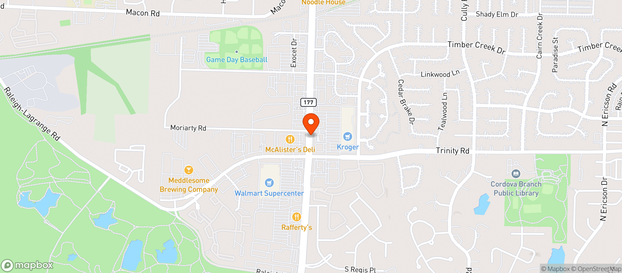 Map showing Kroger Store