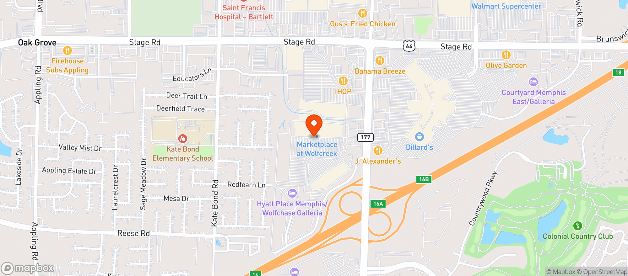 Map showing Memphis Liquor & Wine