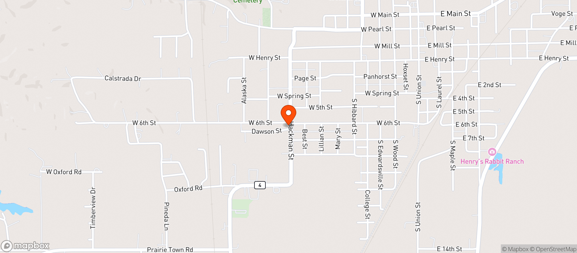Map showing Staunton Food Mart