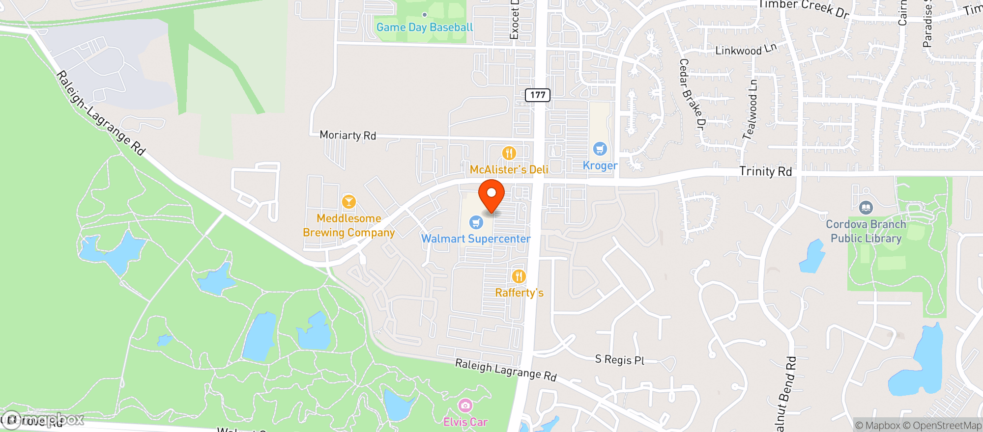 Map showing Walmart Supercenter