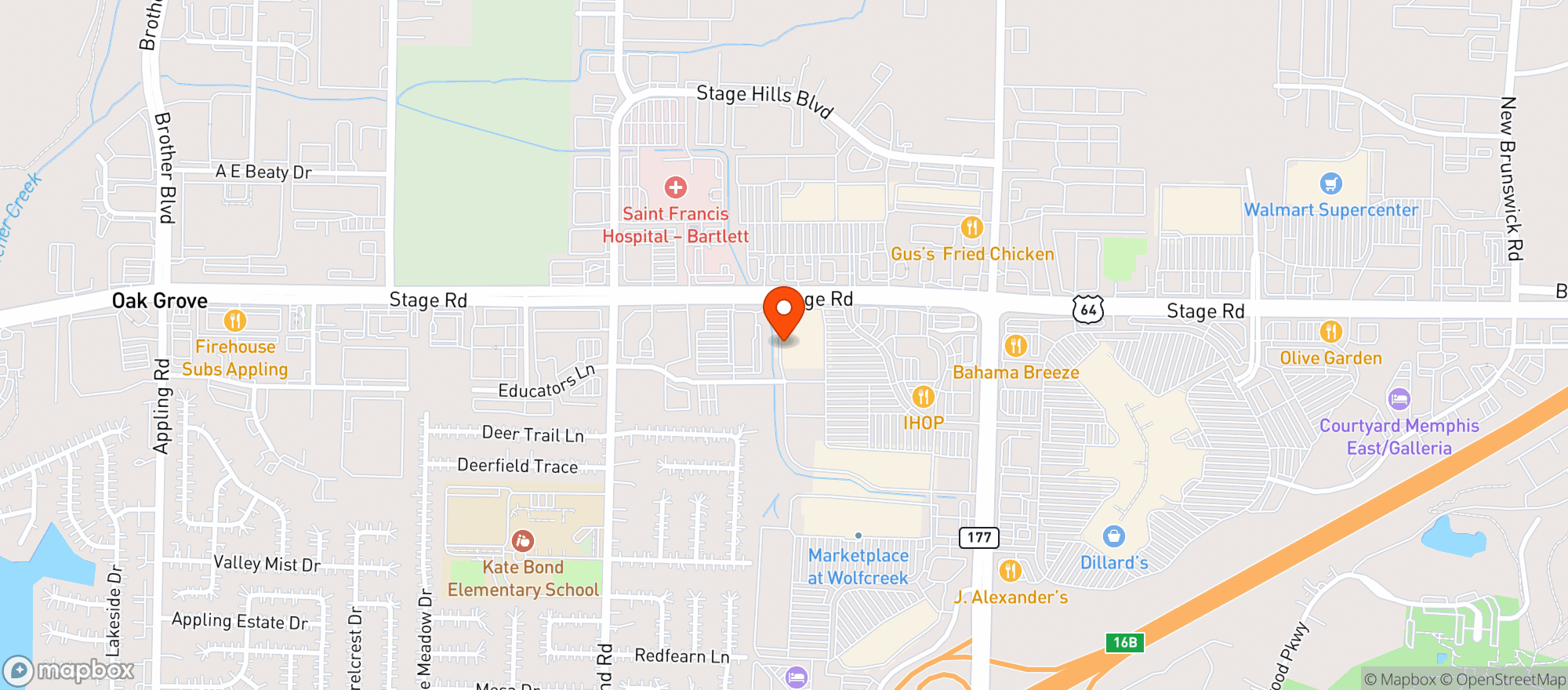 Map showing Target Memphis NE