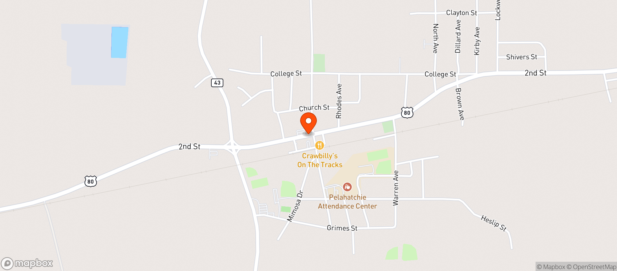 Map showing Pelahatchie Express
