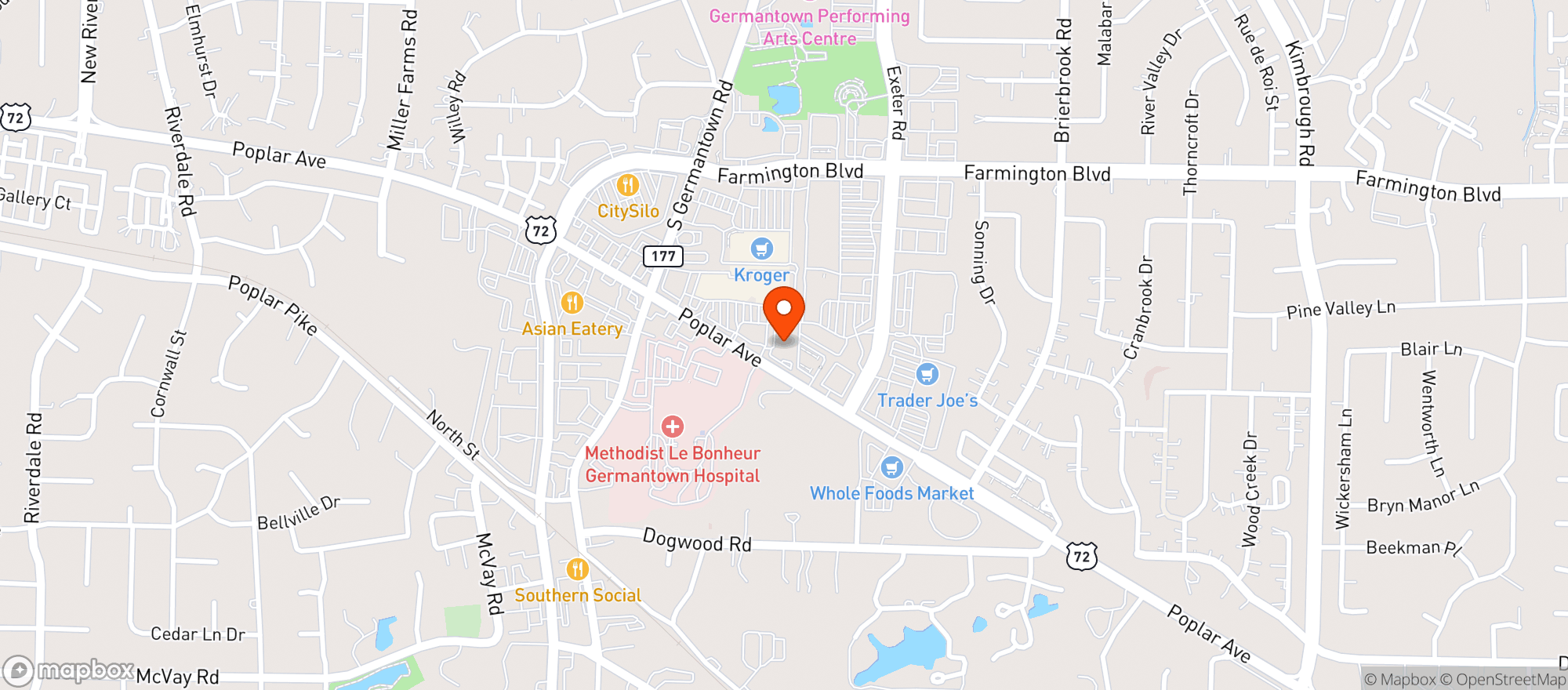 Map showing Germantown Village Wine & Liq