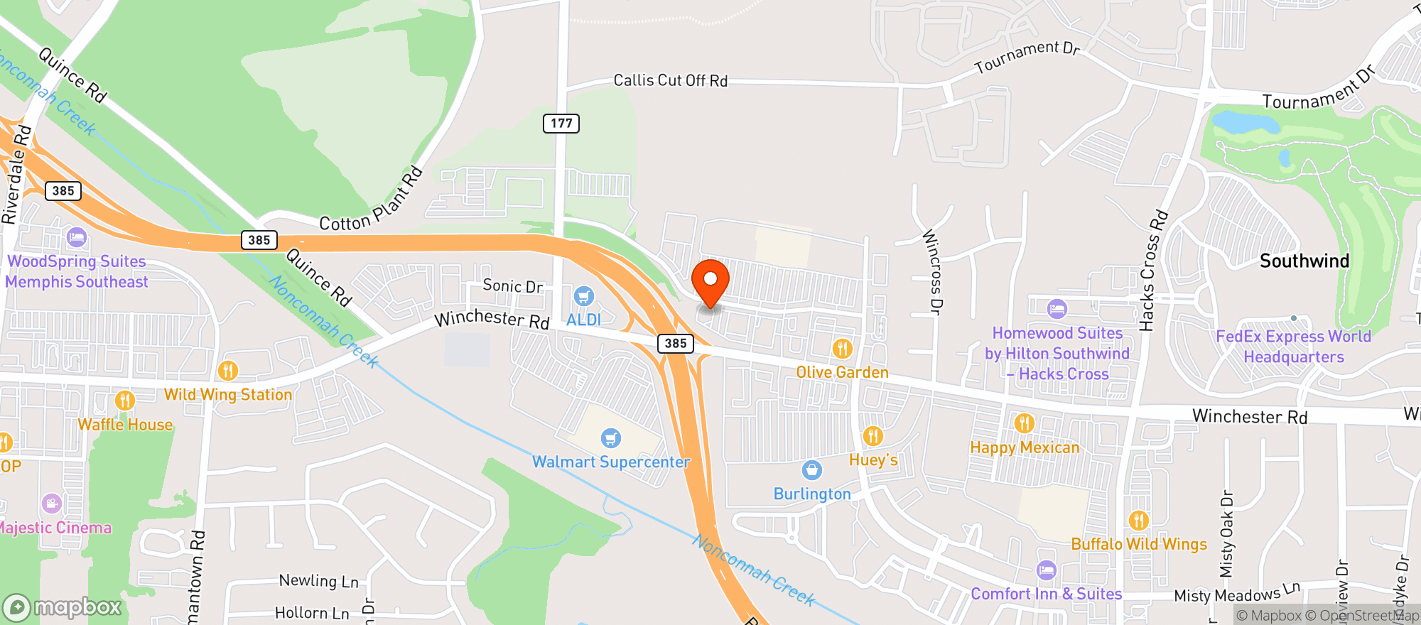 Map showing Vitamin Shoppe - Memphis (Centennial)