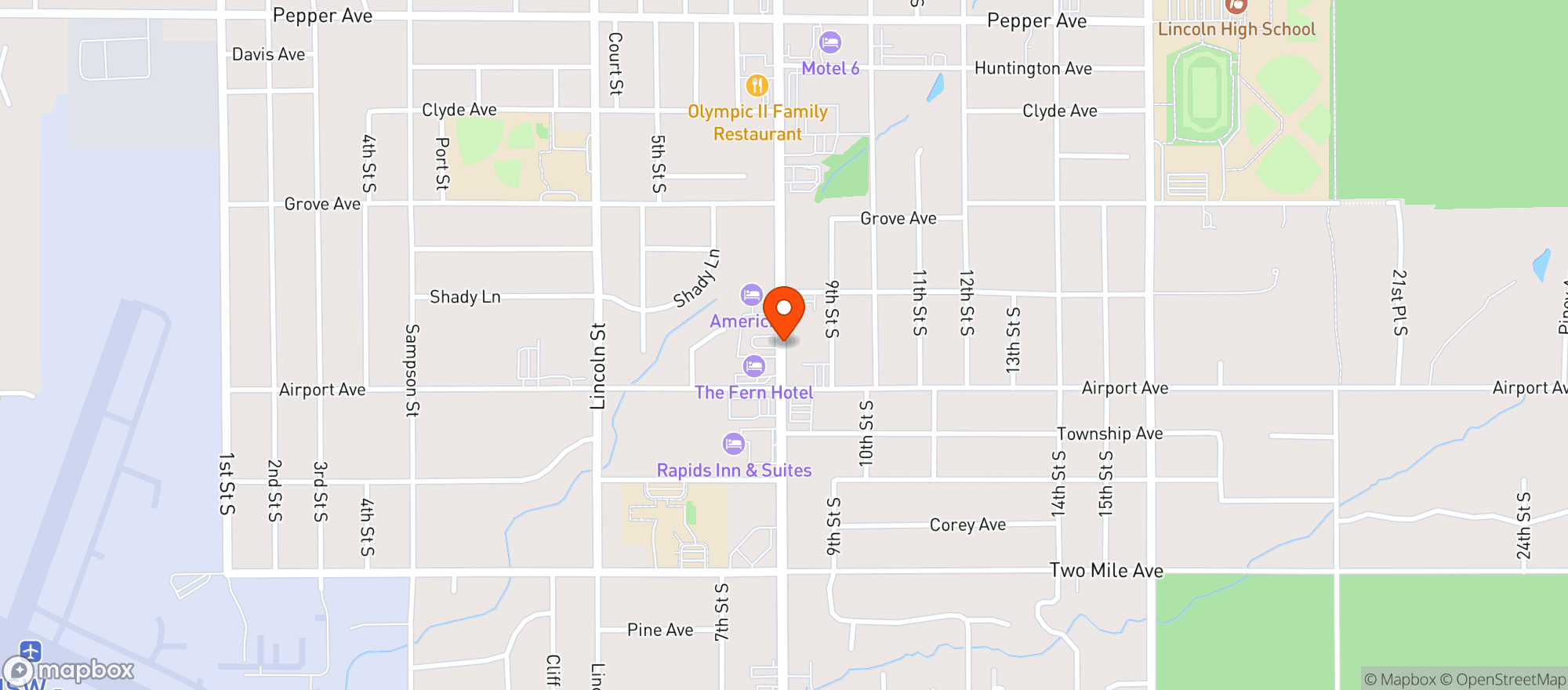 Map showing Richards Liquors