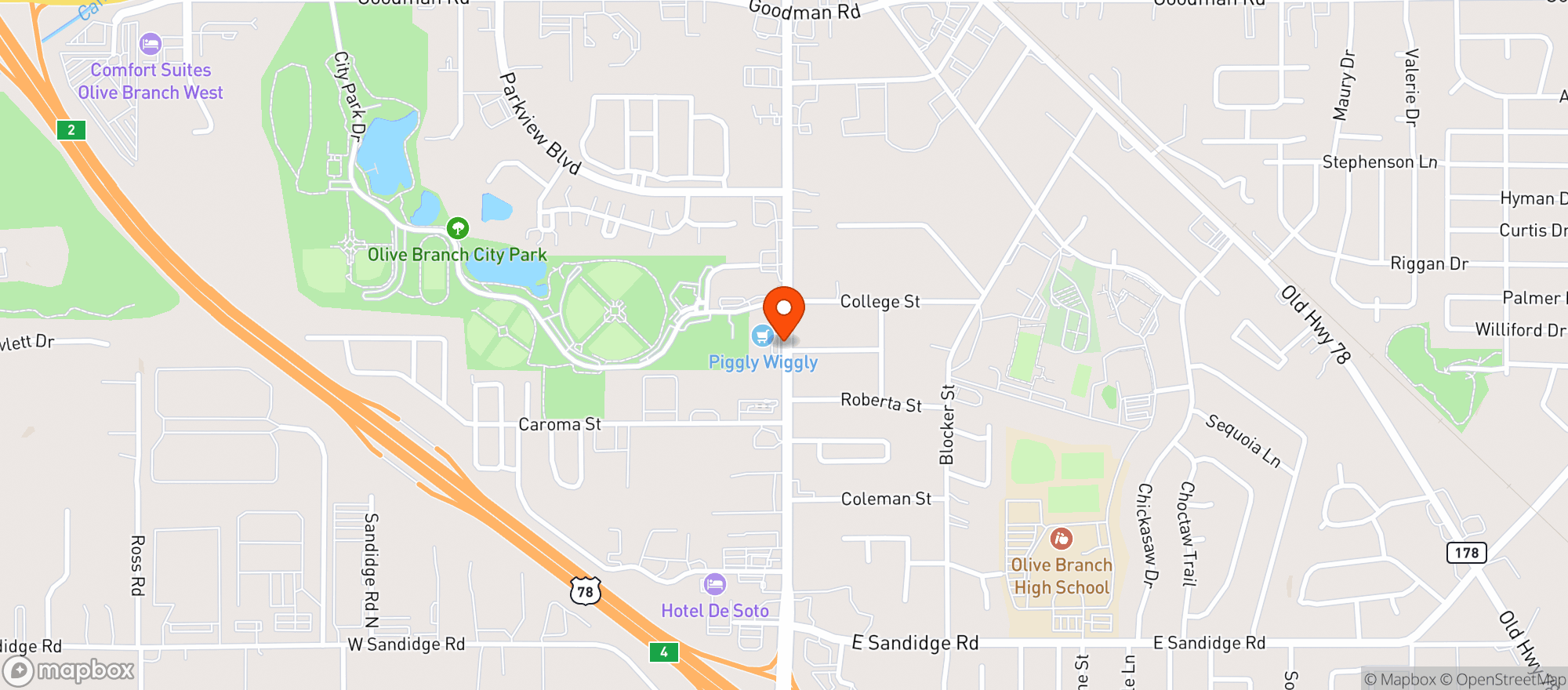 Map showing Piggly Wiggly