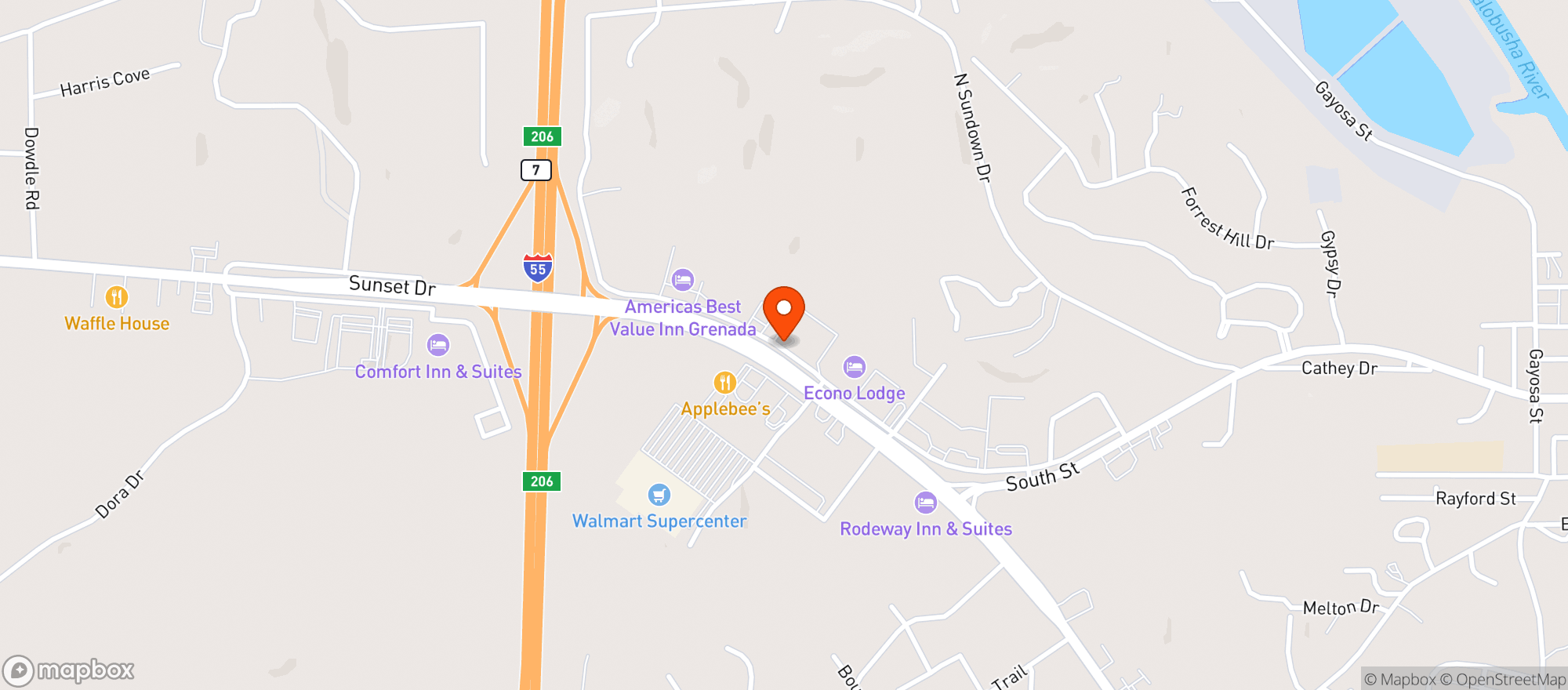 Map showing Quiktrip