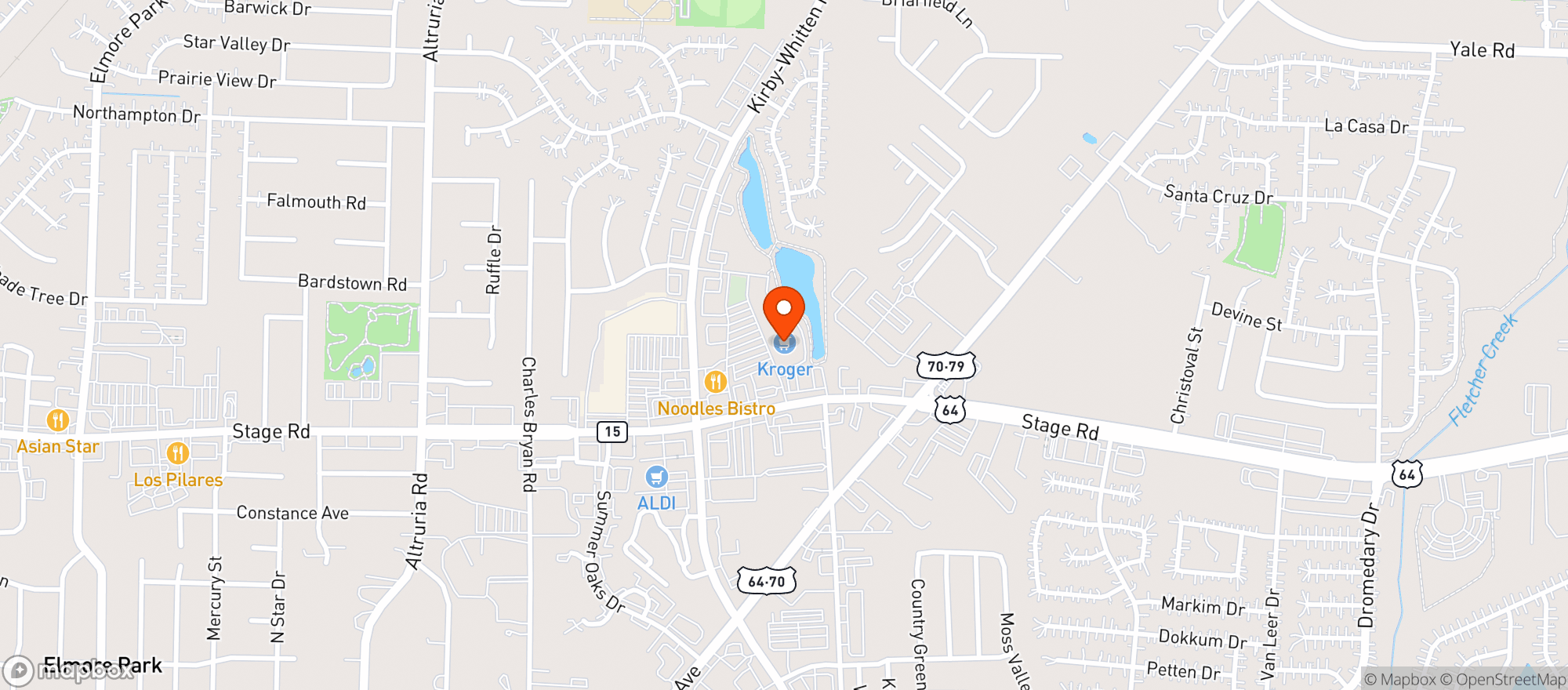 Map showing Kroger