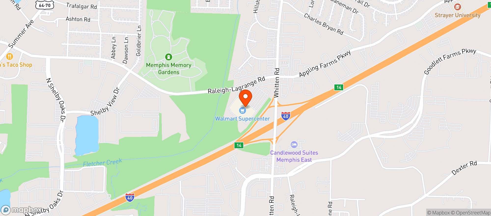 Map showing Walmart Supercenter