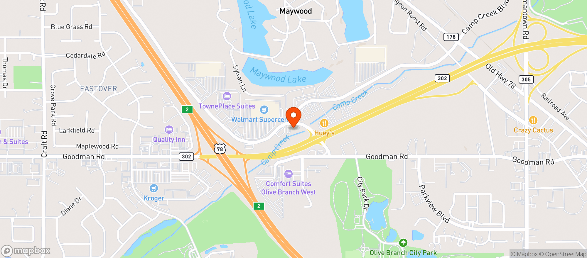 Map showing Buffalo Wild Wings Gril #96