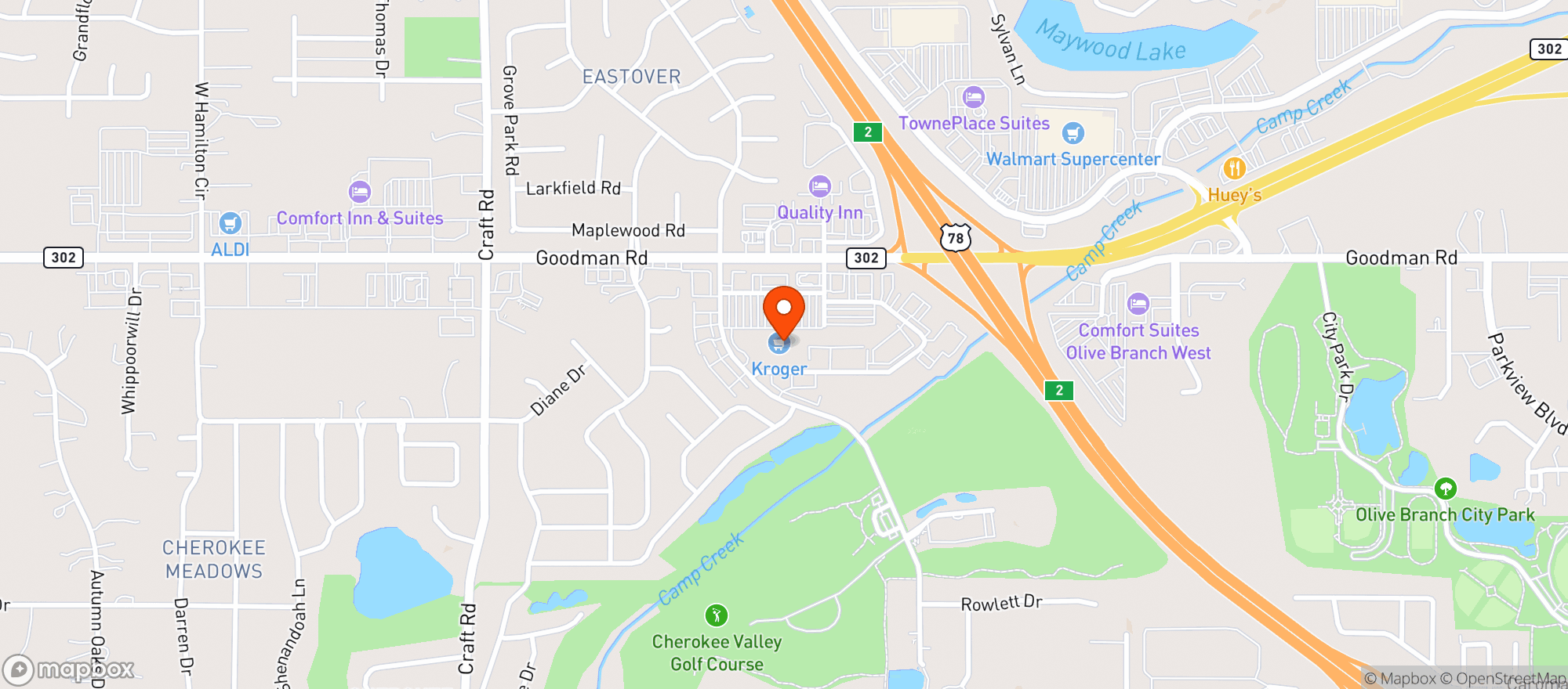 Map showing Kroger