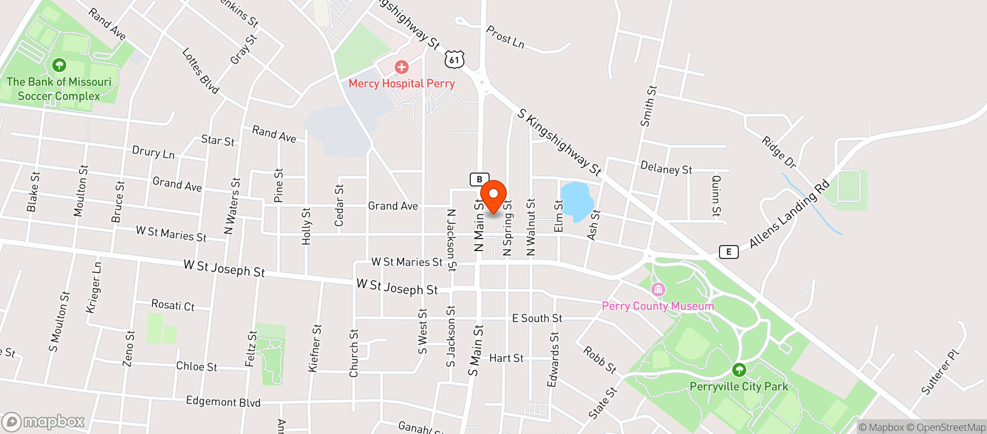 Map showing Roziers Food Center