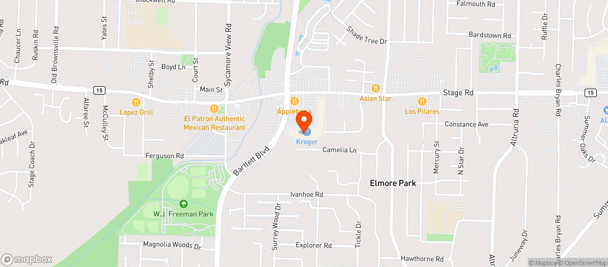 Map showing Kroger