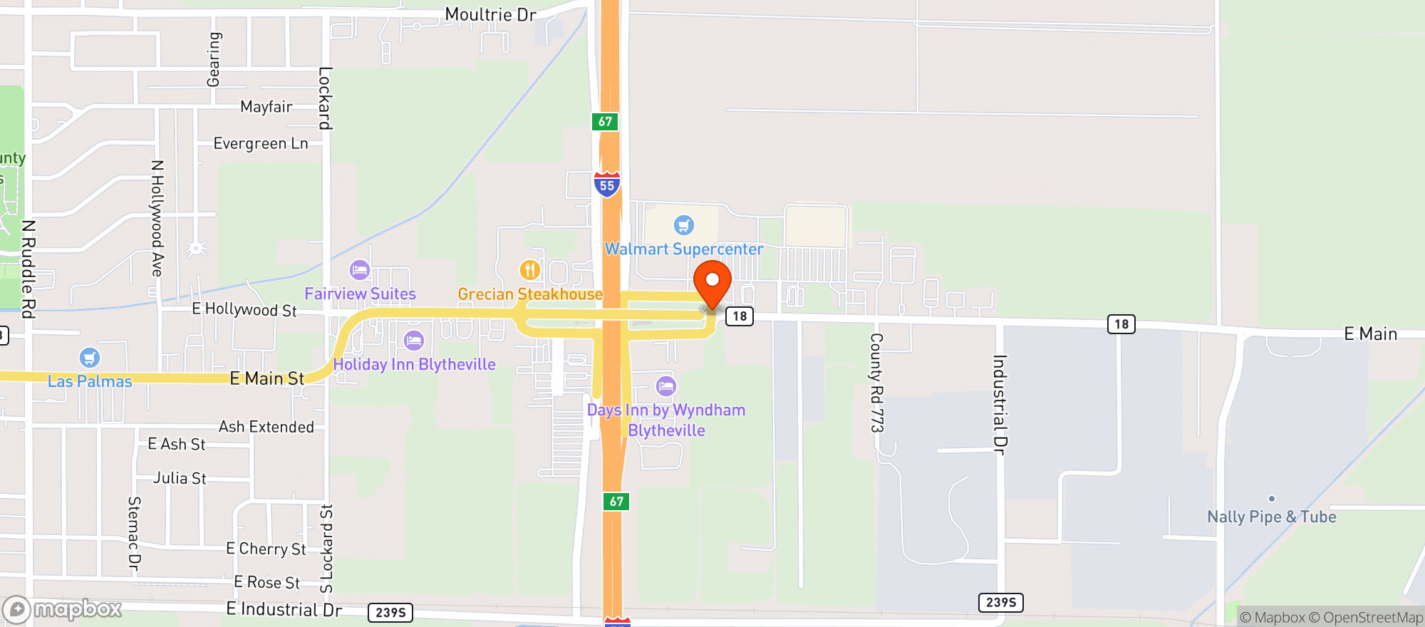 Map showing Walmart Supercenter