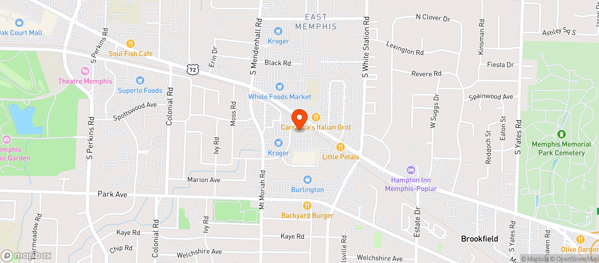 Map showing Vitamin Shoppe - Memphis