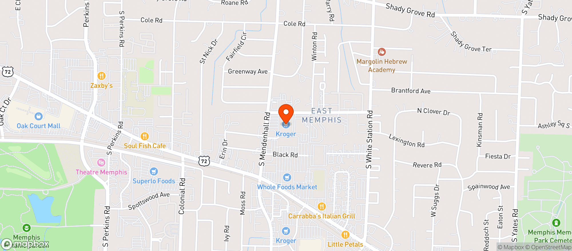 Map showing Kroger
