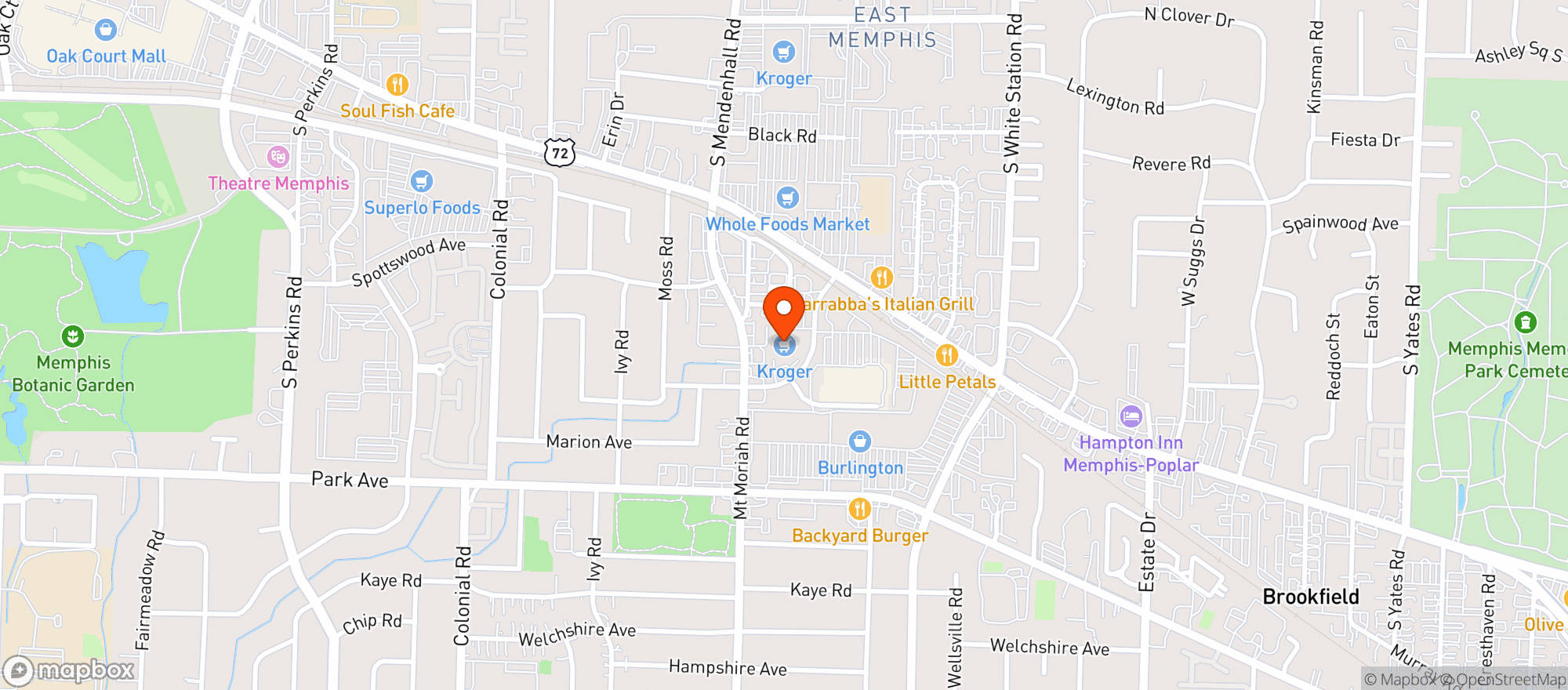 Map showing Kroger