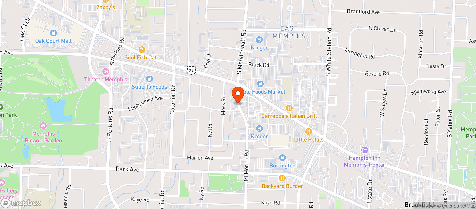 Map showing Greys Fine Cheese Memphis