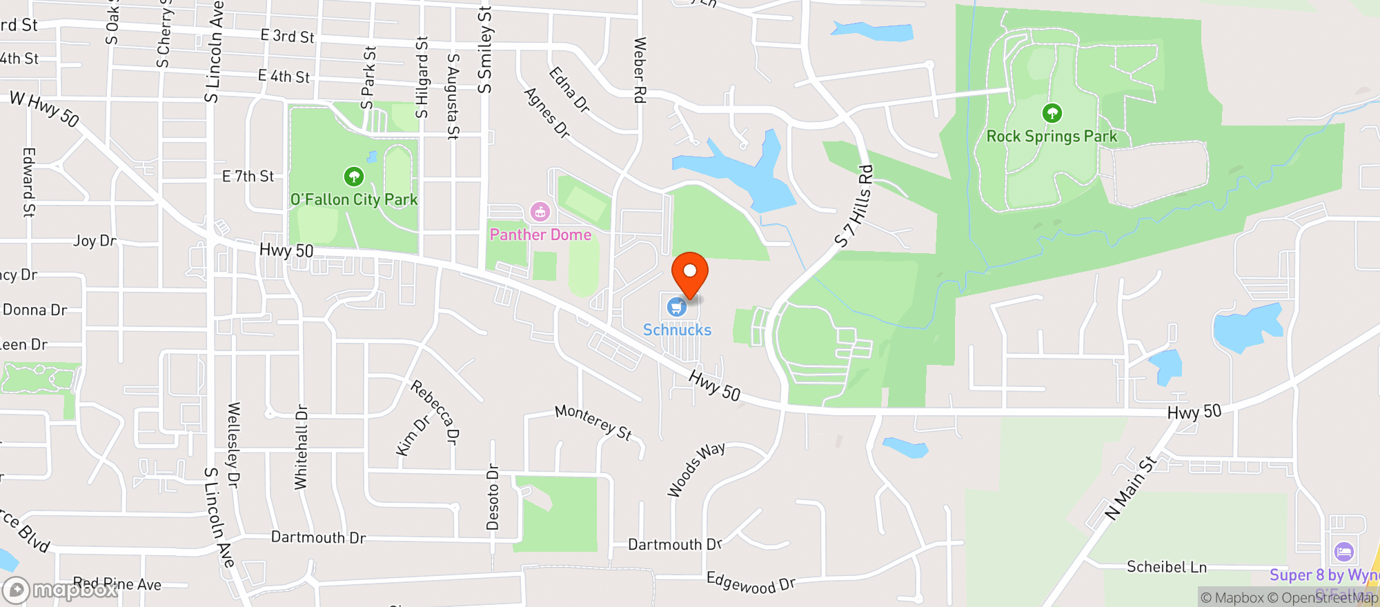 Map showing Schnucks #177 - Seven Hills - O Fal