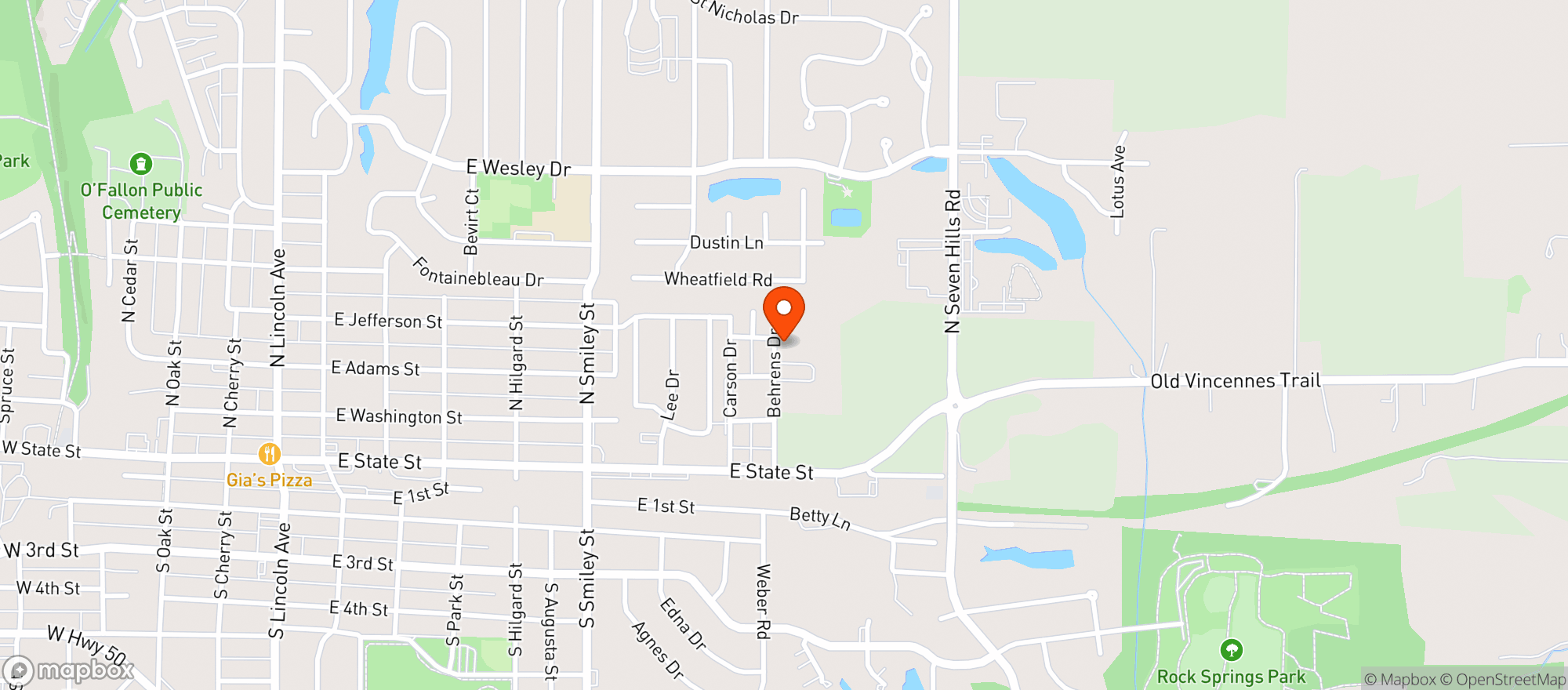 Map showing Hut Sports Bar & Grill