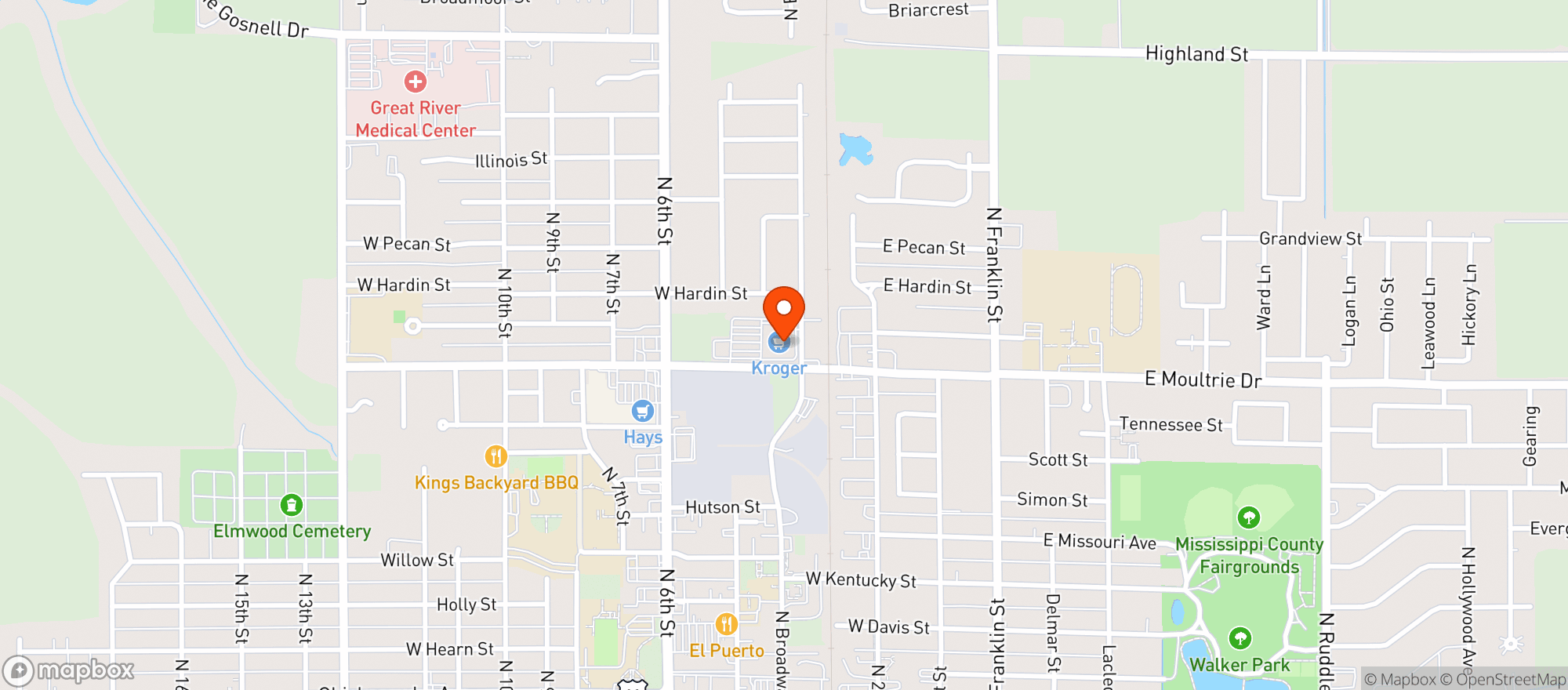Map showing Kroger