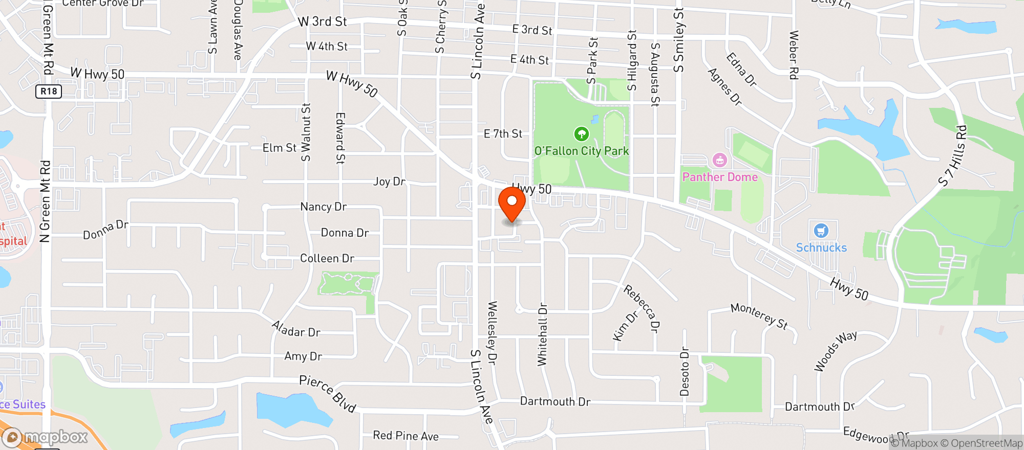 Map showing Plaza Wine & Liquors