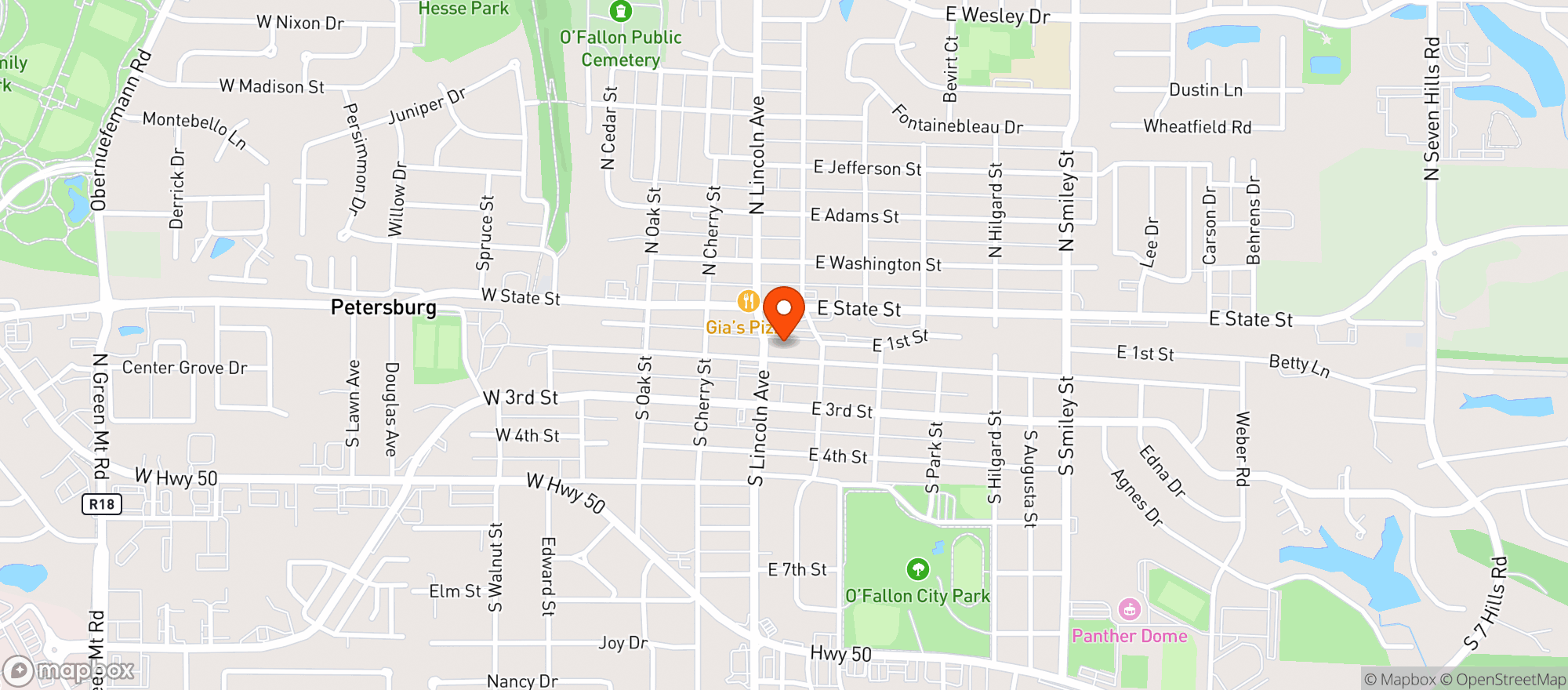 Map showing Shooters Bar & Bbq