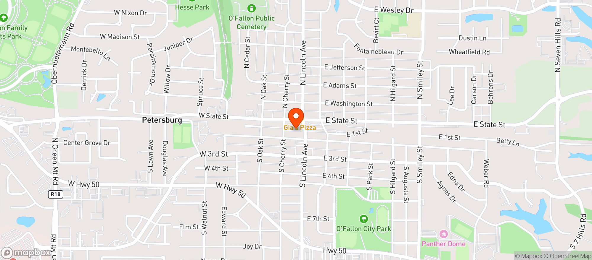 Map showing 1st Street Lounge