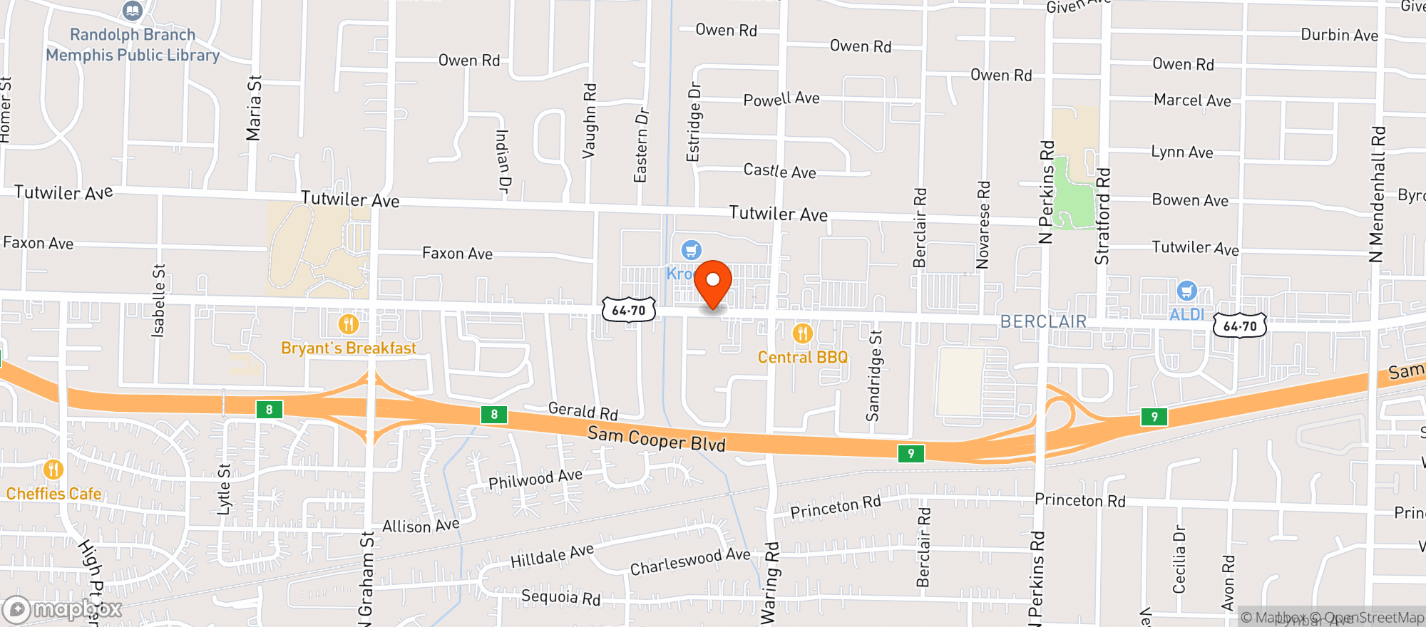 Map showing Kroger Store