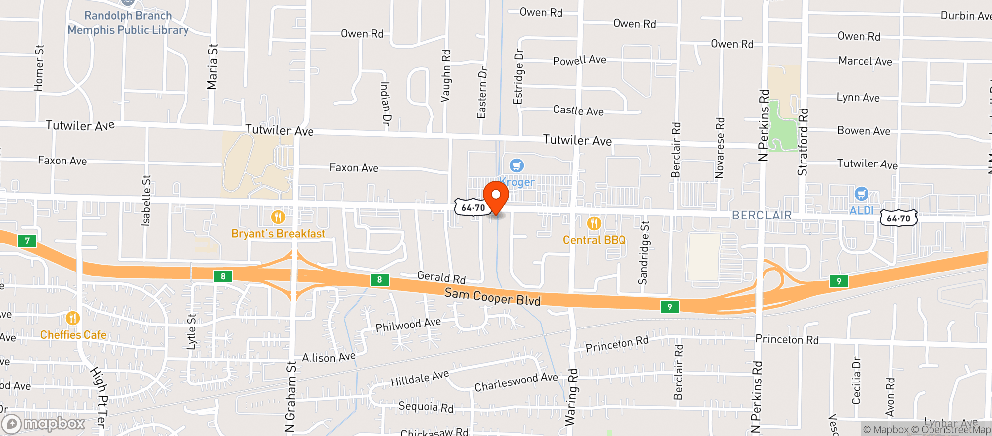 Map showing Mary Jane’s CBD Dispensary - Memphis, TN