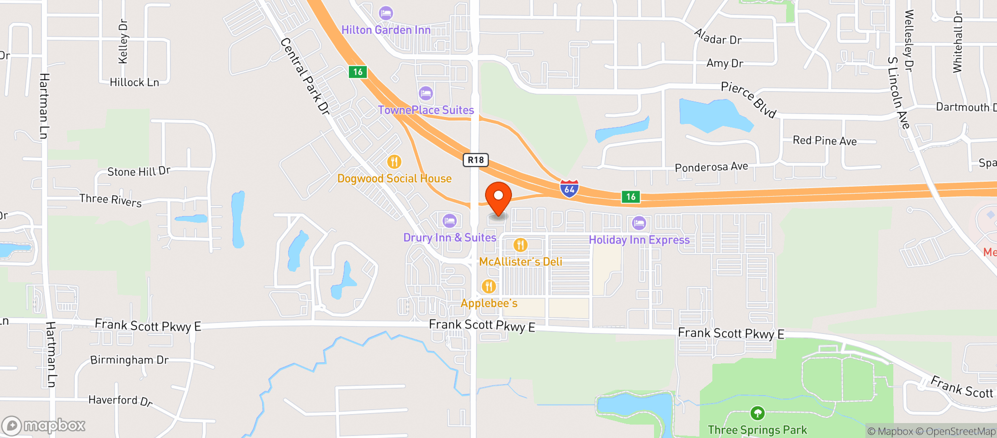 Map showing 54th Street Grill & Bar