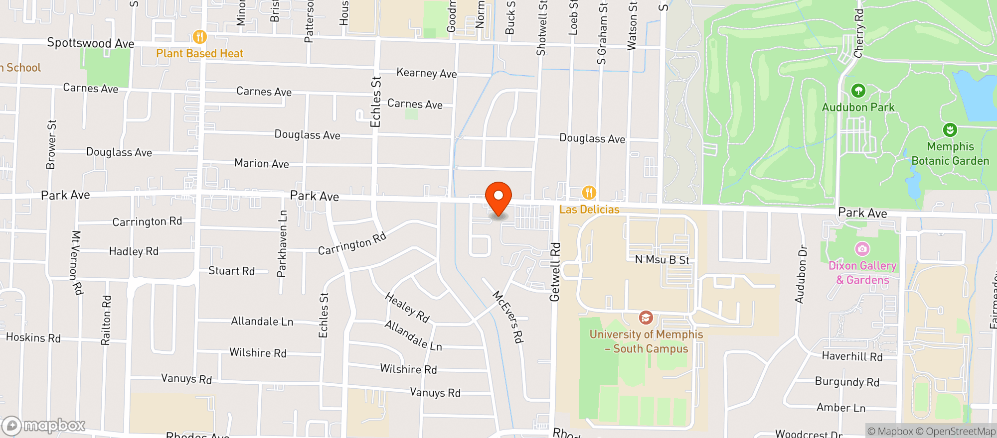 Map showing Gopuff Memphis #252