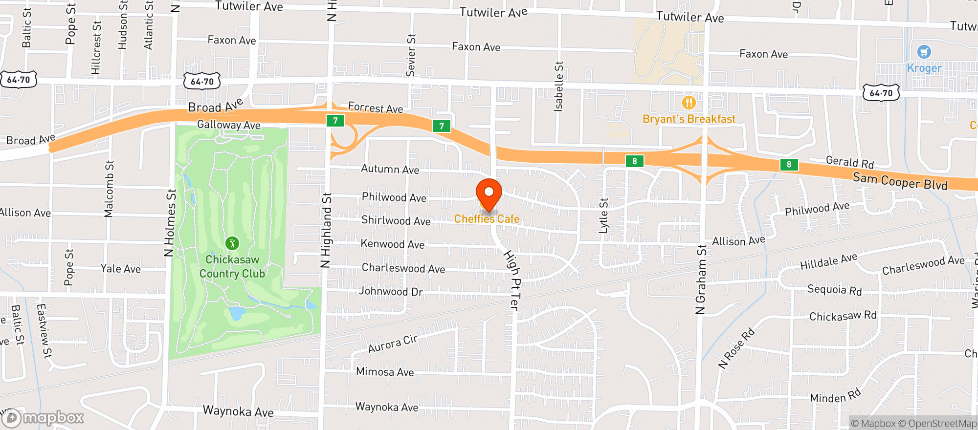 Map showing High Point Grocery