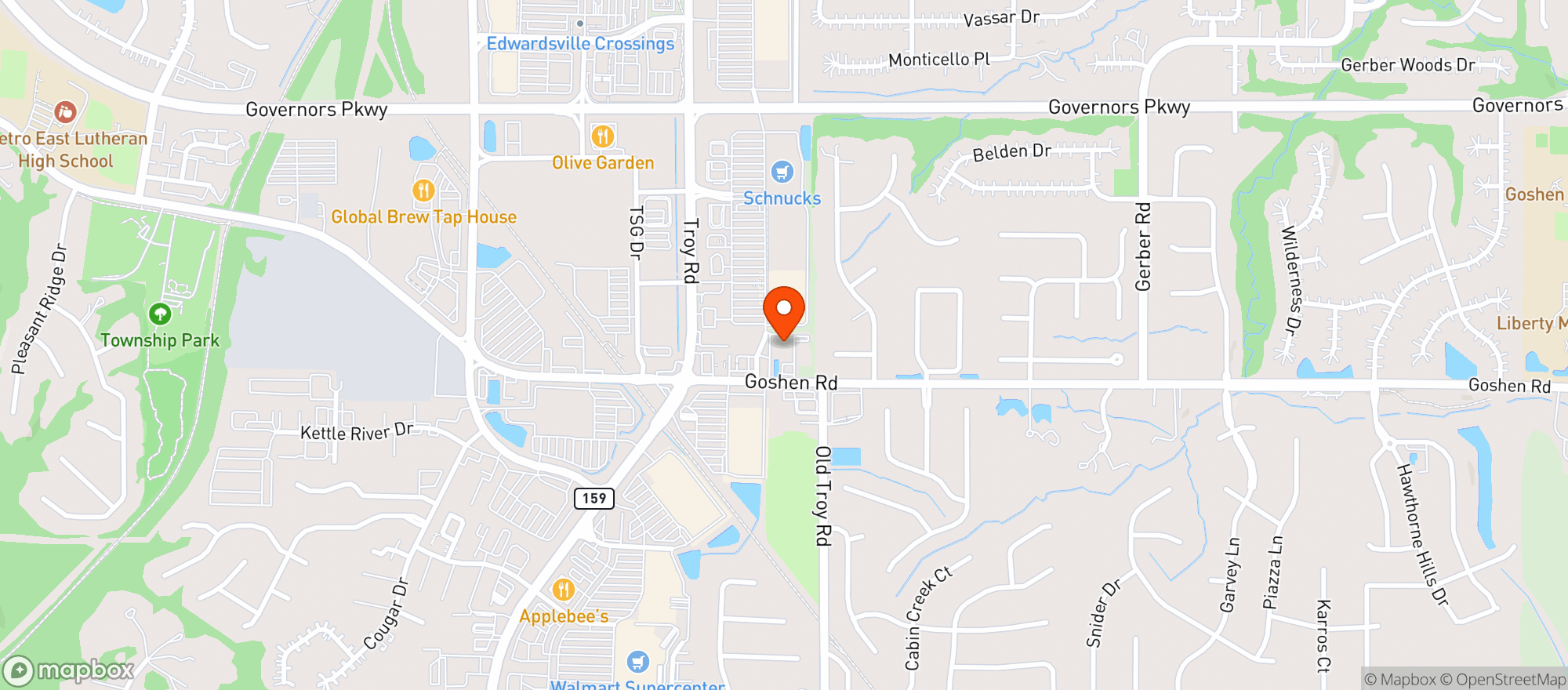 Map showing Friar Tuck Edwardsville