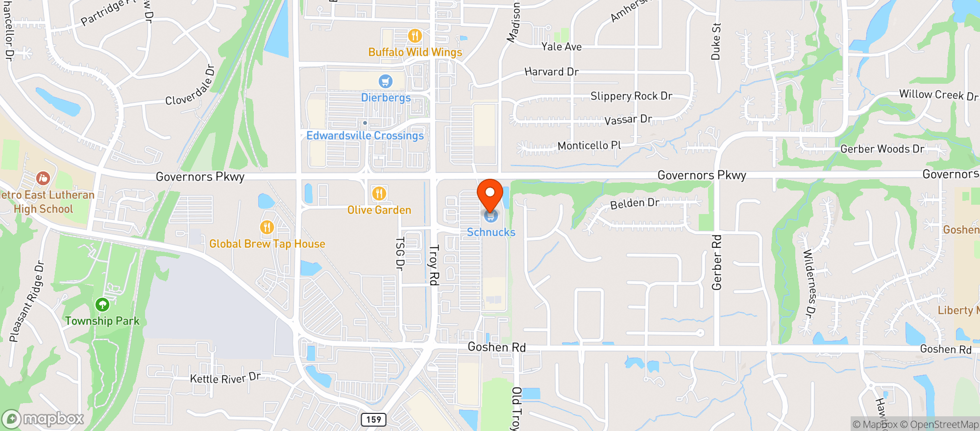 Map showing Schnucks #229 - Edwardsville