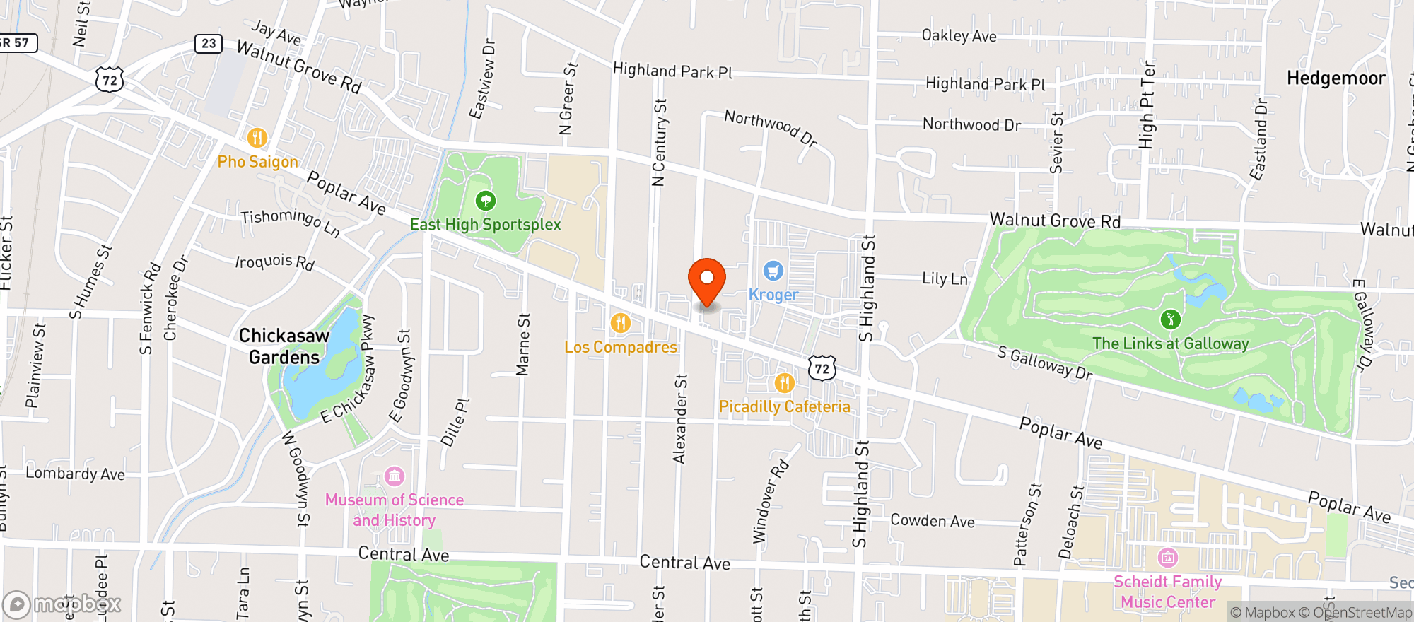 Map showing Lucchesis Beer Garden