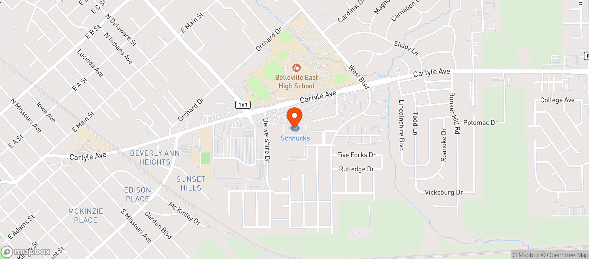 Map showing Schnucks #205 - Belleville East
