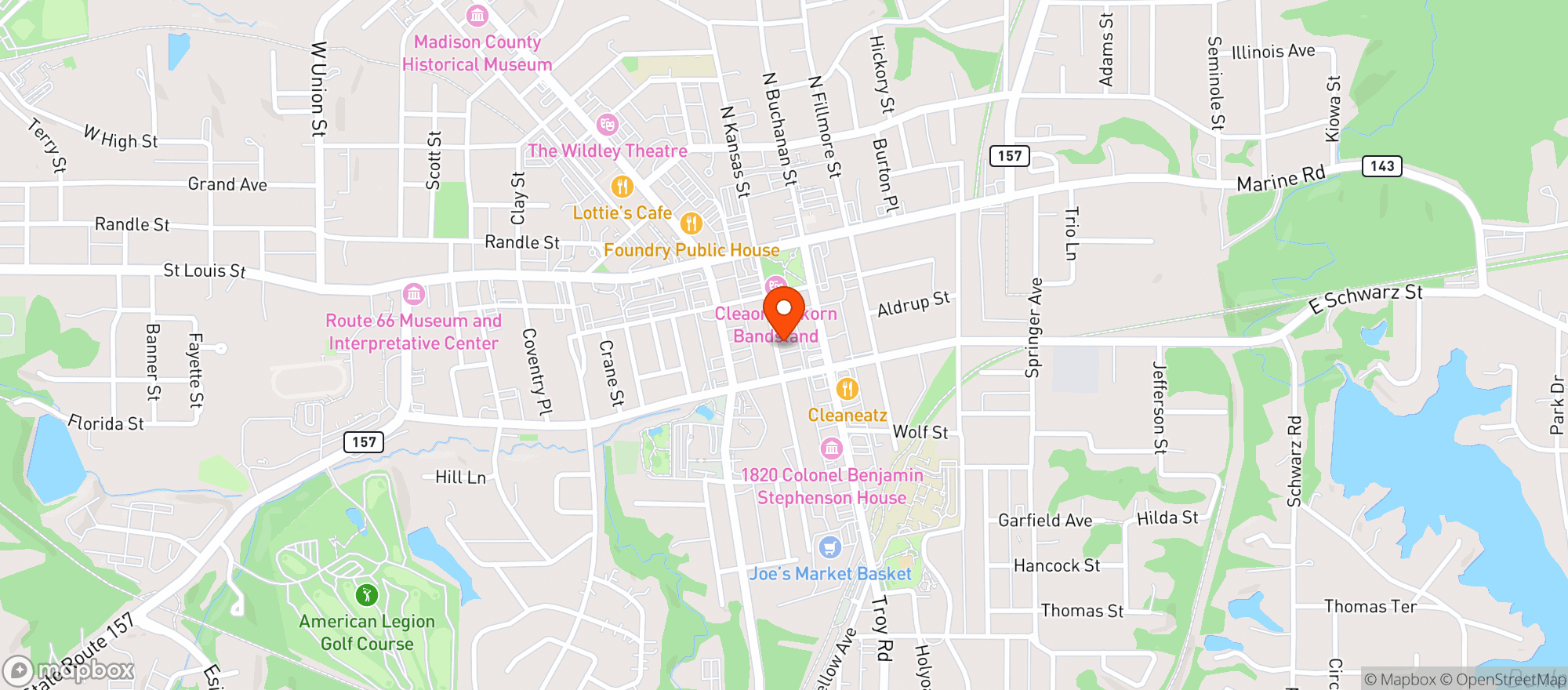 Map showing Mio Osteria - Edwardsville