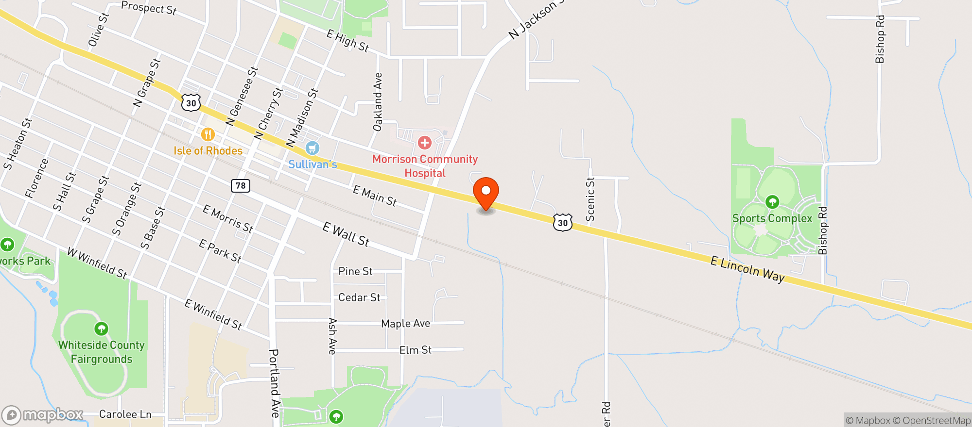 Map showing Fast Stop