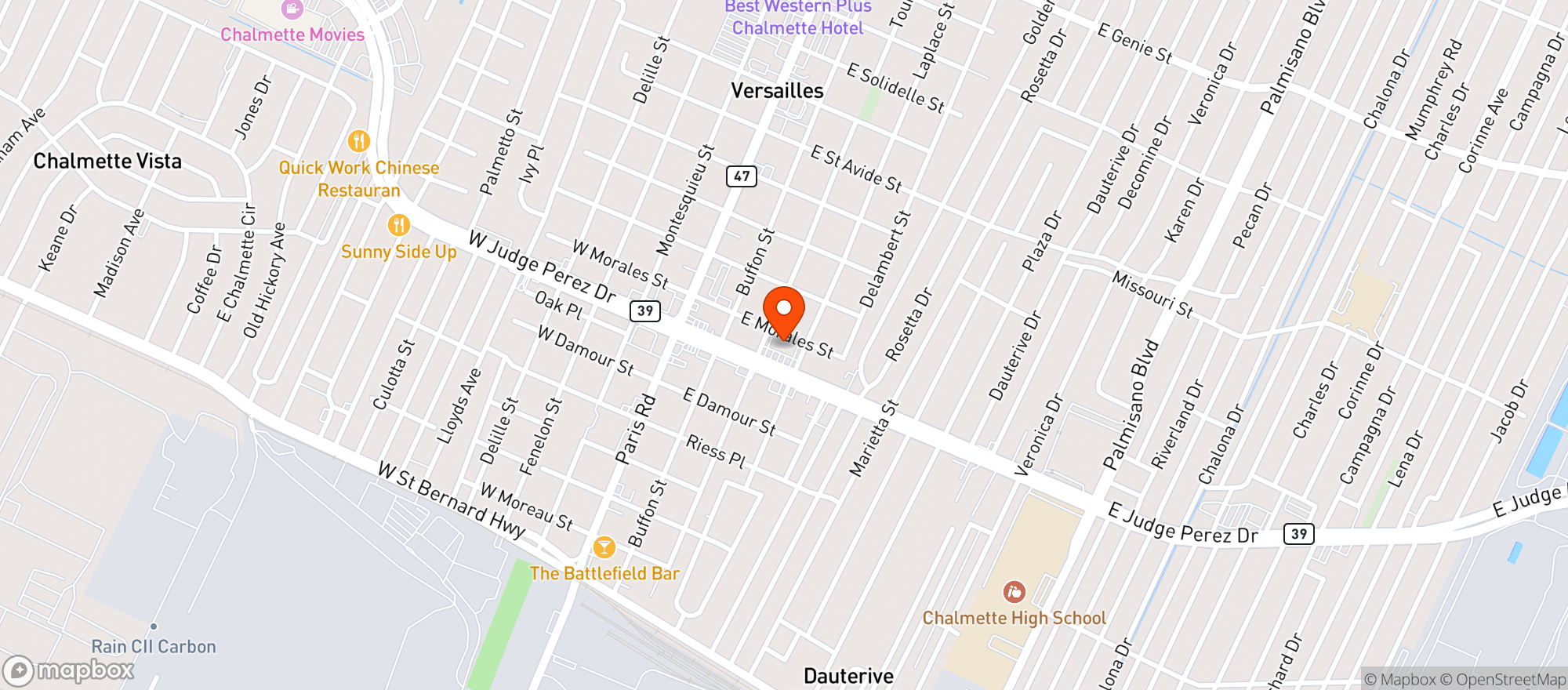 Map showing Breaux Mart - 406 - Chalmette