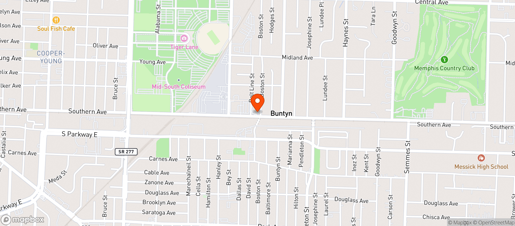 Map showing Z Market Southern