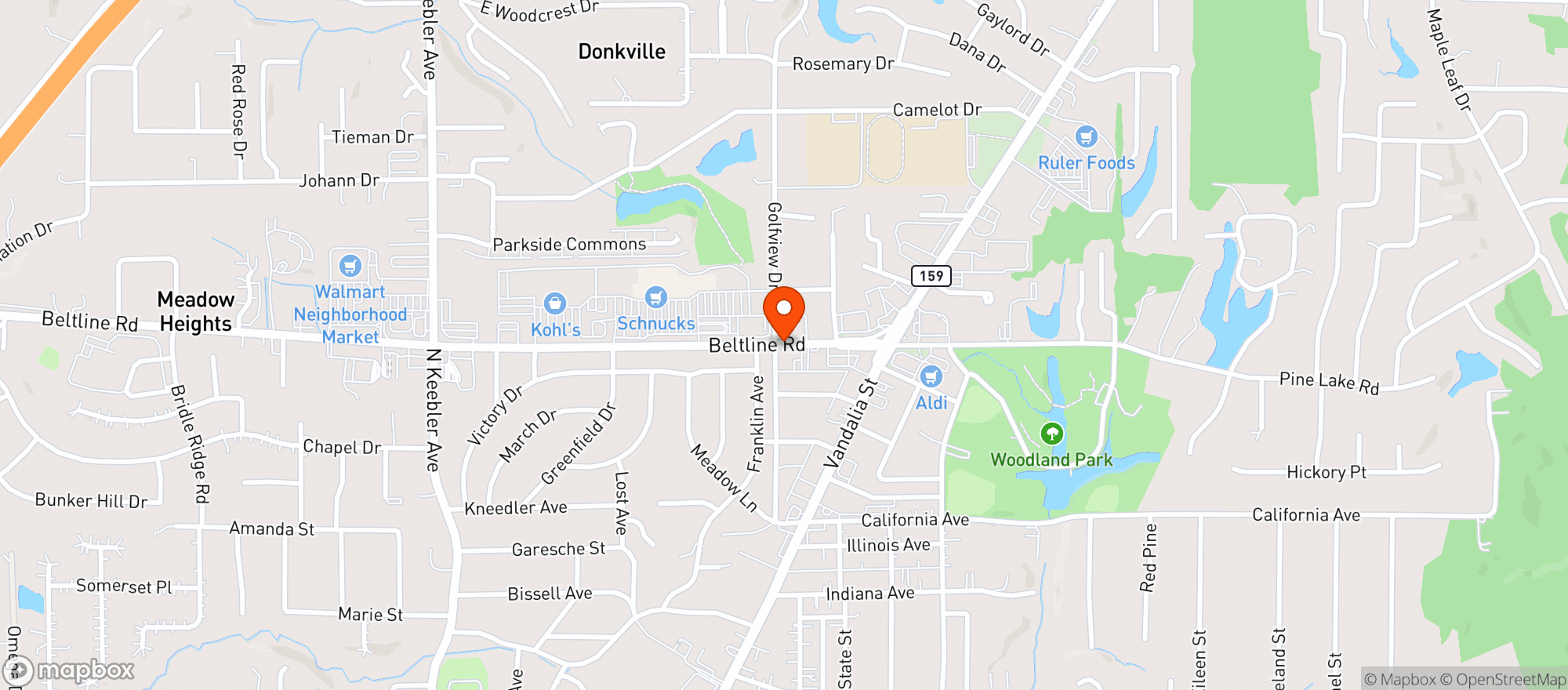 Map showing Red Bar